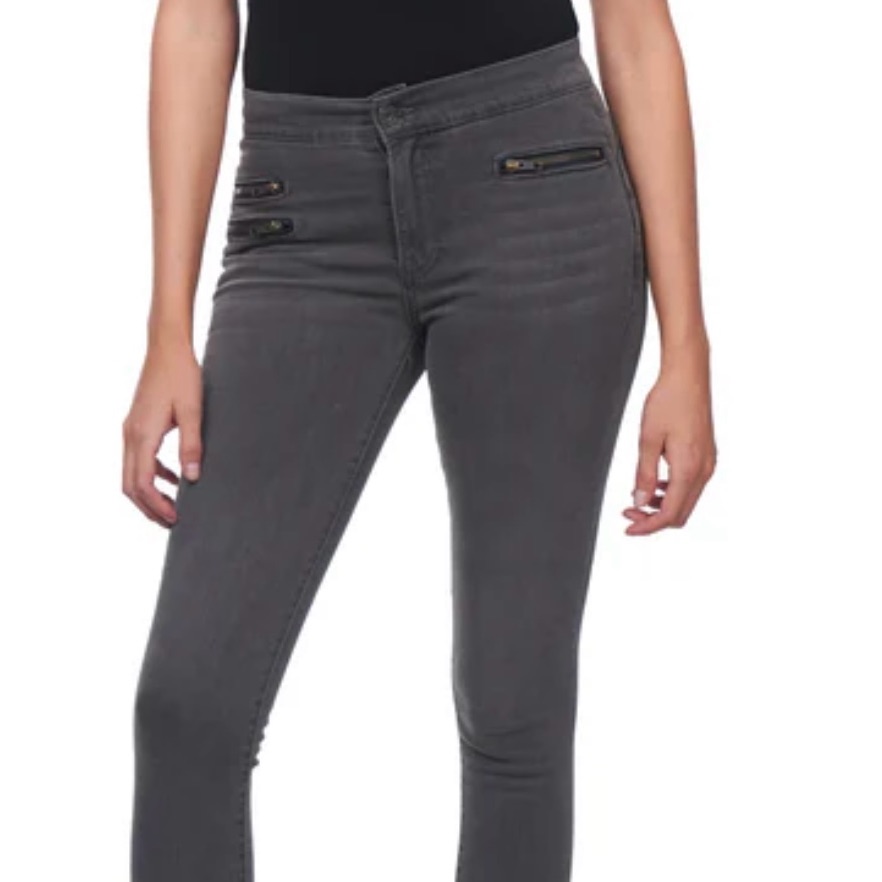 Etienne Marcel Gray Skinny Jeans With Zipper Details
